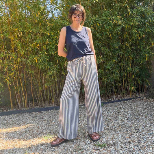 Pantalon large et droit Gaspard - rayure denim