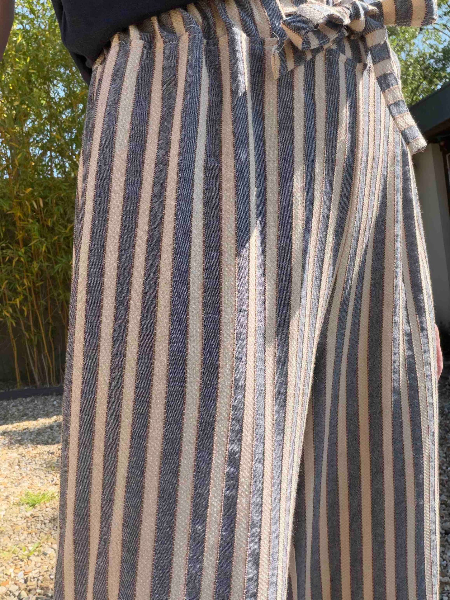 Gaspard wide-leg and straight trousers - denim stripe