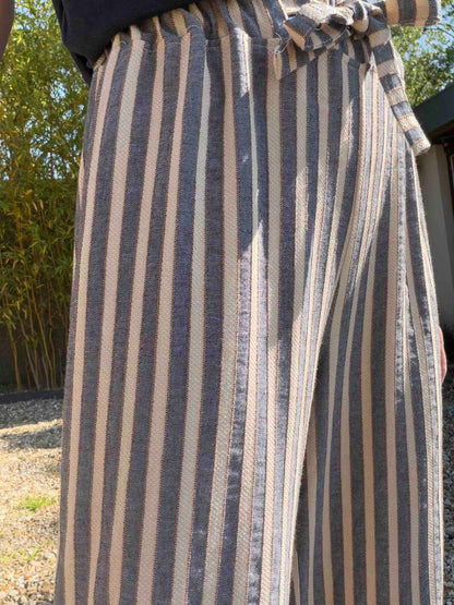 Gaspard wide-leg and straight trousers - denim stripe