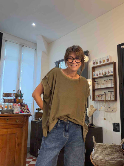 Sweat éponge Gigi military - Margot Paris