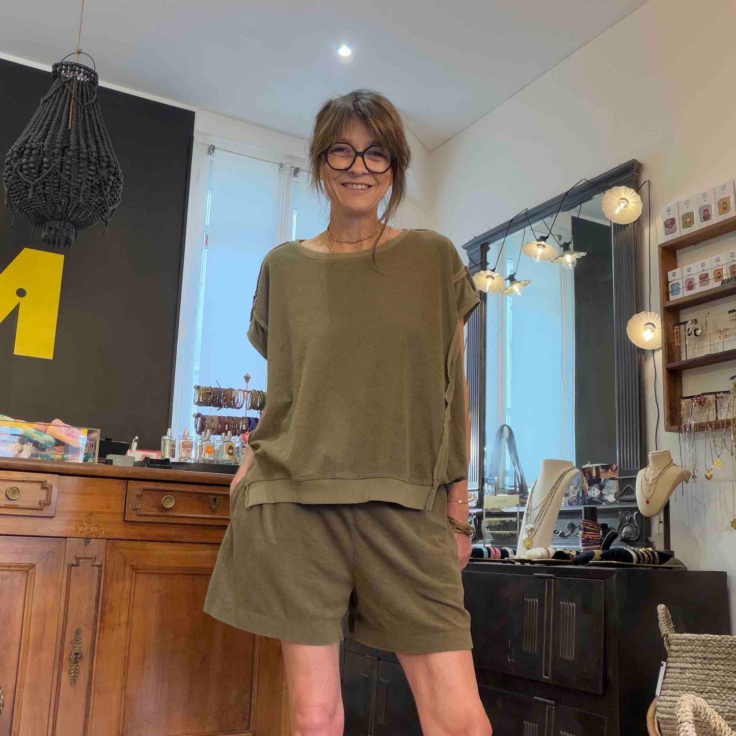 Short éponge Gigi military - Margot Paris