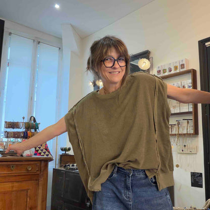 Sweat éponge Gigi military - Margot Paris