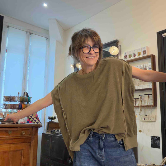 Sweat éponge Gigi military - Margot Paris