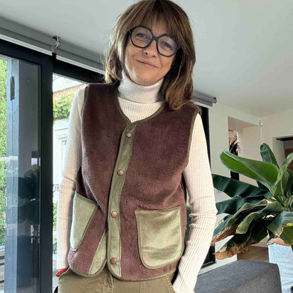 Gisèle sleeveless vest: navy, chocolate or khaki