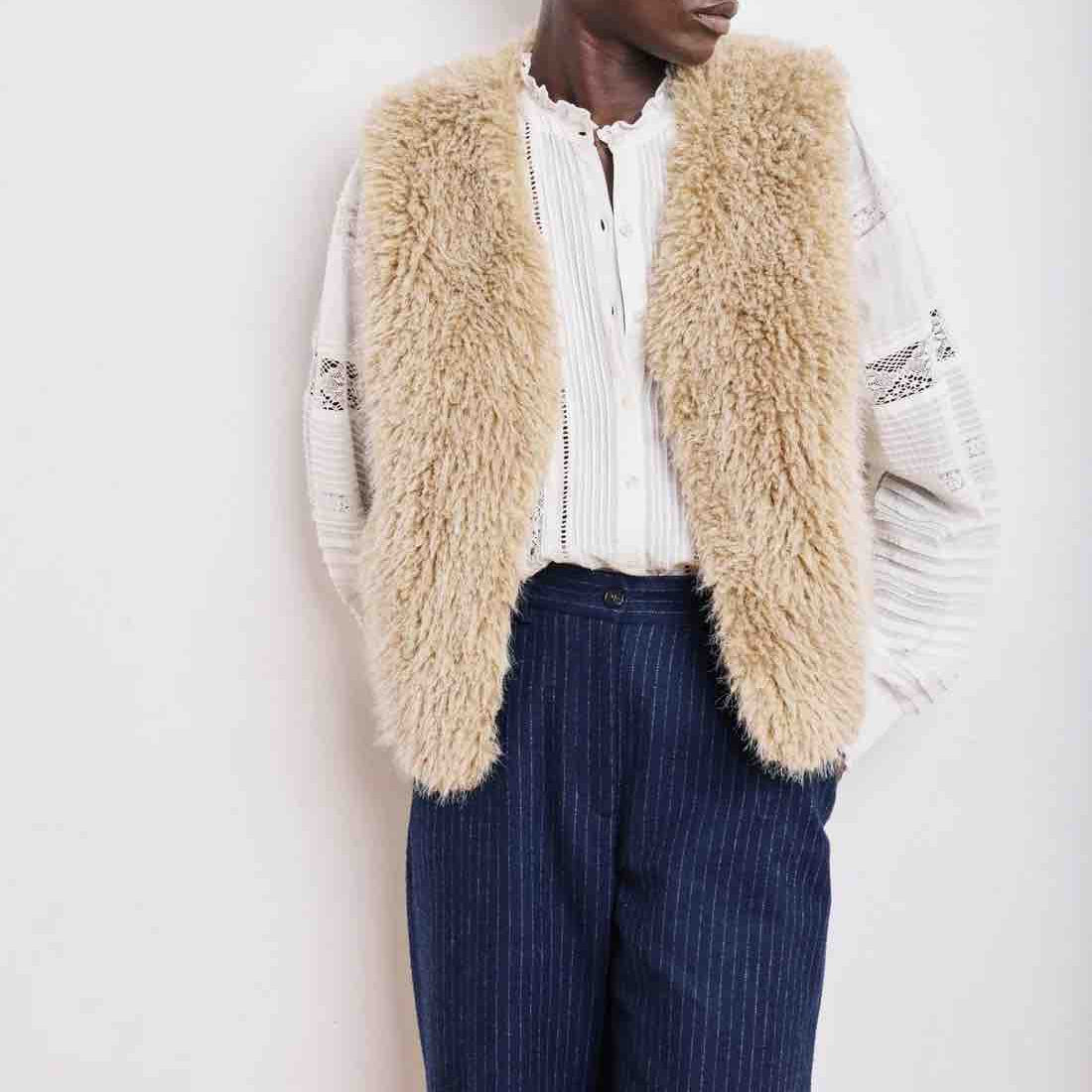 Gilet en fausse fourrure à poils longs Vobby - Hartford