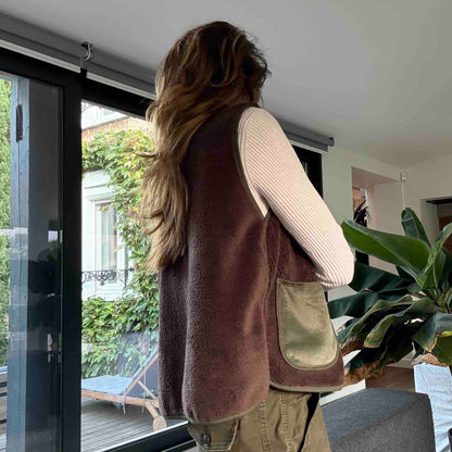 Gisèle sleeveless vest: navy, chocolate or khaki
