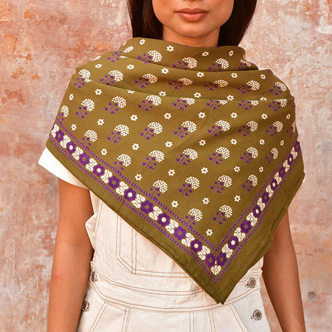 Grand foulard Anastase Olive
