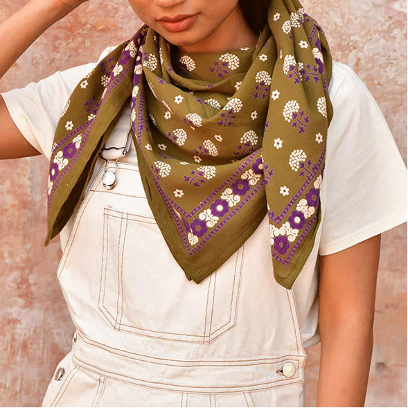 Grand foulard Anastase Olive