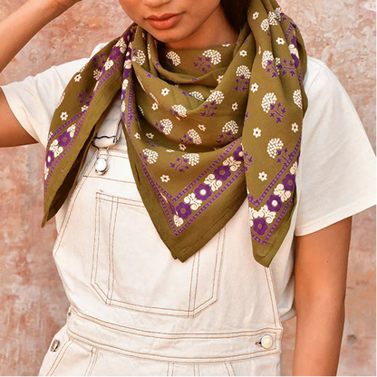 Grand foulard Anastase Olive