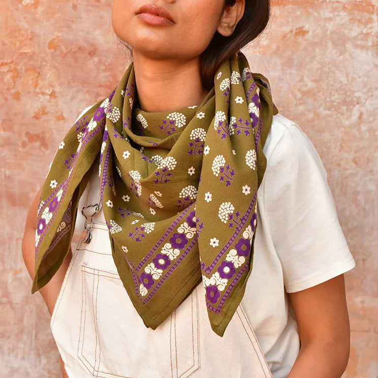 Grand foulard Anastase Olive