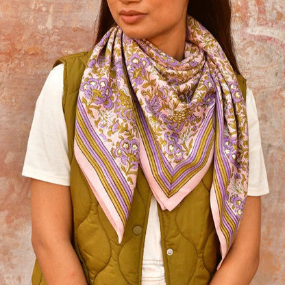 Grand foulard Constantine rose