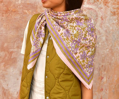 Grand foulard Constantine rose