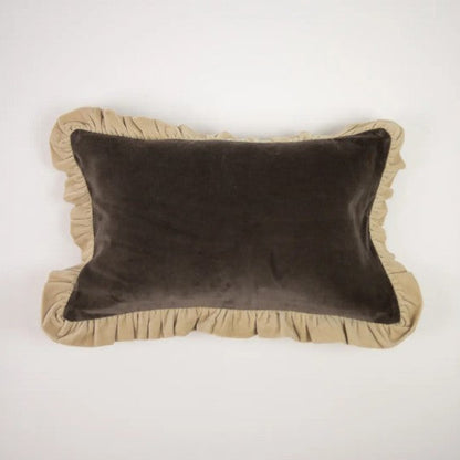 Housse de coussin Doris taupe/blanc cassé 30x50cm