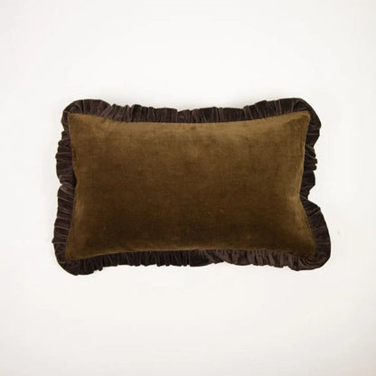 Housse de coussin Doris vert olive/café 30x50cm