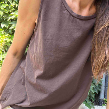 T-shirt Jody asymétrique - chocolat