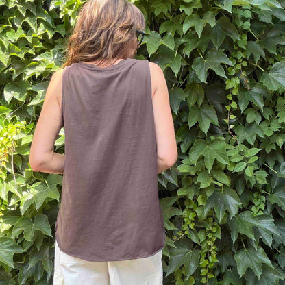 T-shirt Jody asymétrique - chocolat