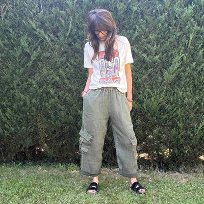 Pantalon cargo Jim kaki