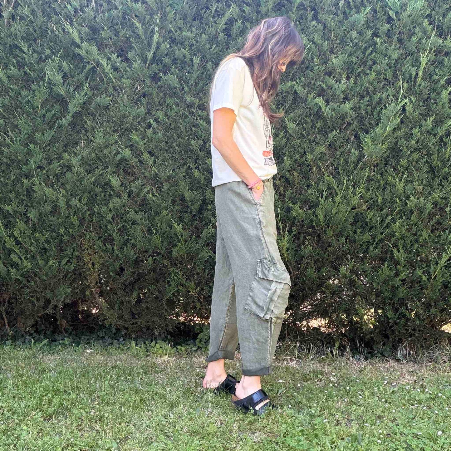 Pantalon cargo Jim kaki