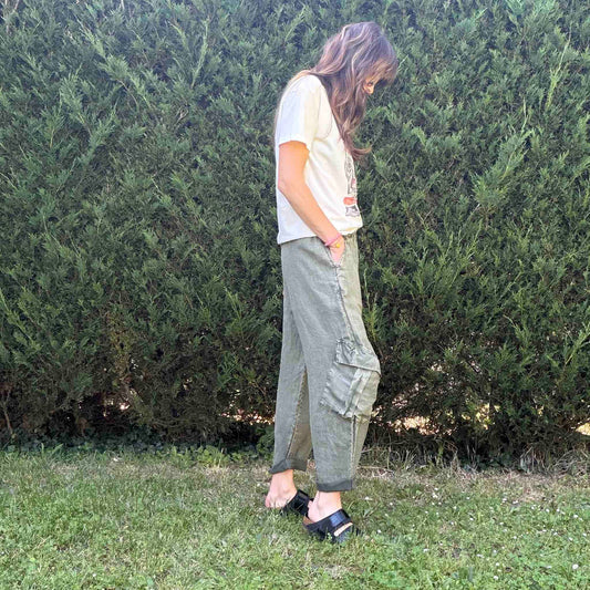 Pantalon cargo Jim kaki