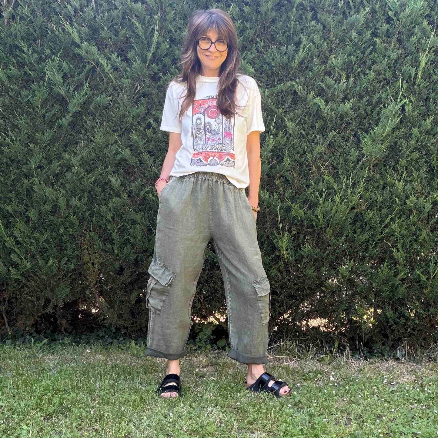 Pantalon cargo Jim kaki