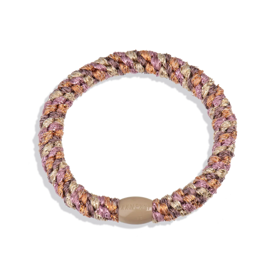 Bracelet/élastique Kknekki mix peach pink glitter