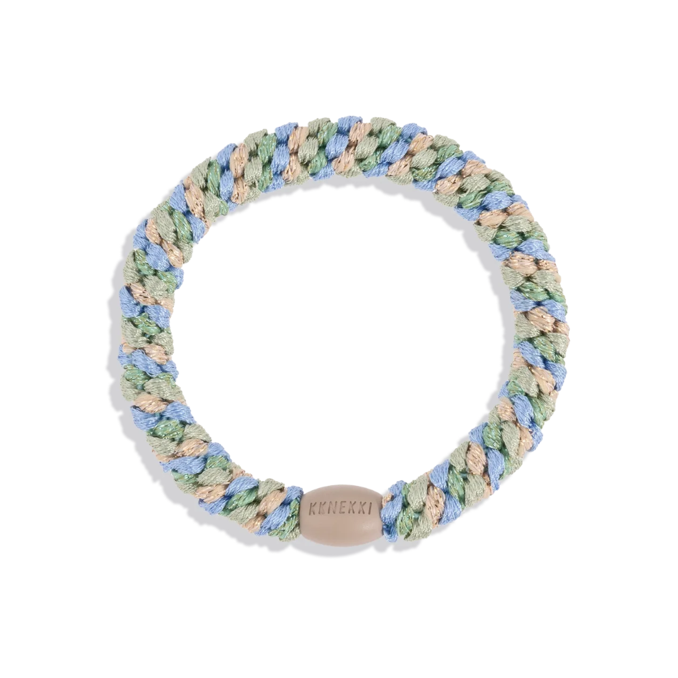 Bracelet/élastique Kknekki mix pistacio sky blue glitter