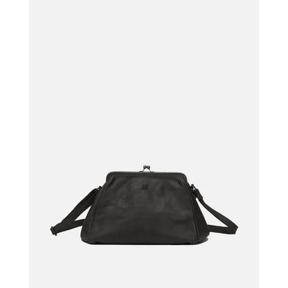 BIBA Boston black leather kiss-lock crossbody bag