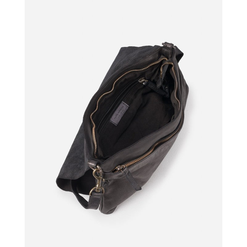 Sac bandoulière en cuir BIBA Boston Flap noir