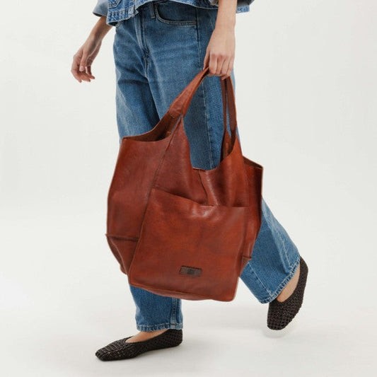 Sac bandoulière en cuir BIBA Homer tan