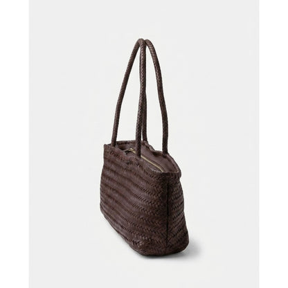 BIBA Perkins dark brown oversized leather crossbody bag