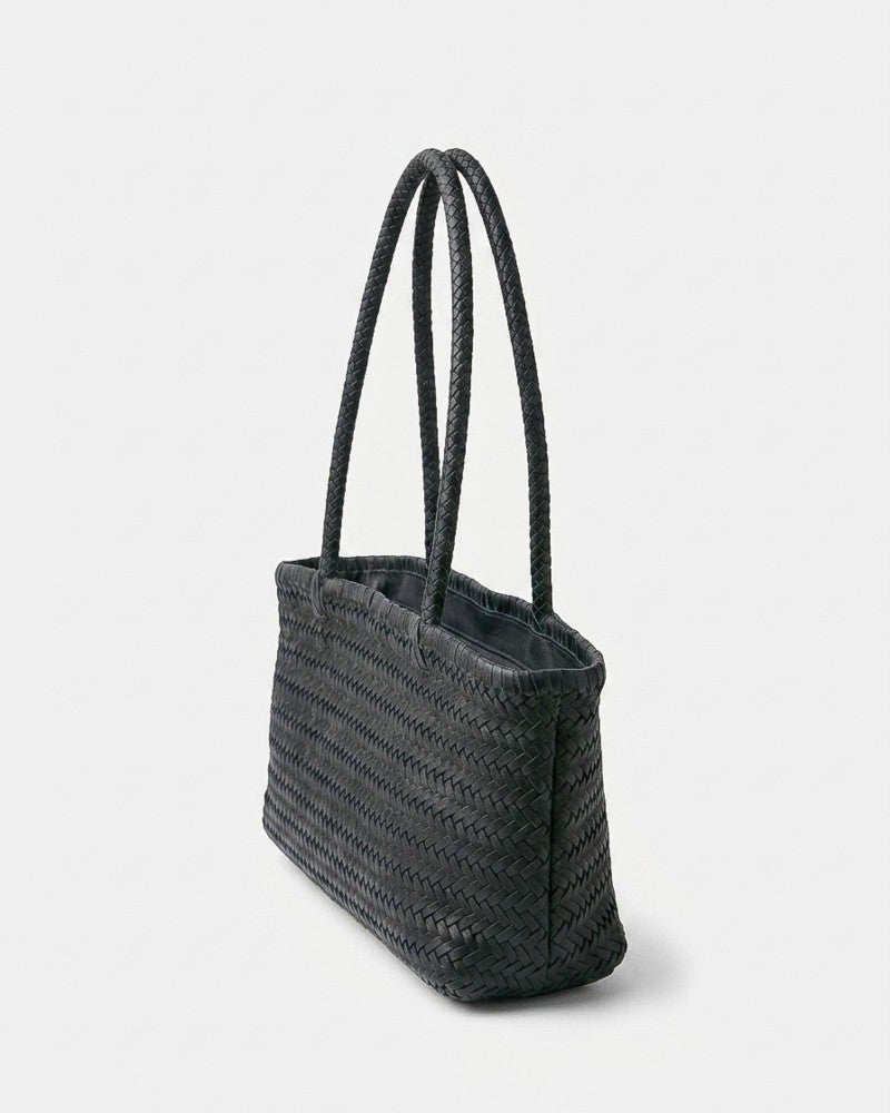 BIBA Perkins dark brown oversized leather crossbody bag