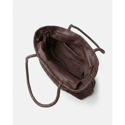 BIBA Perkins dark brown oversized leather crossbody bag