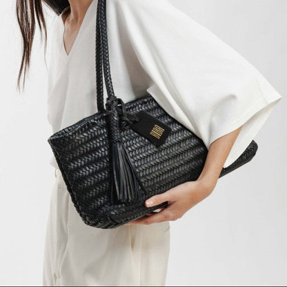 BIBA Perkins dark brown oversized leather crossbody bag