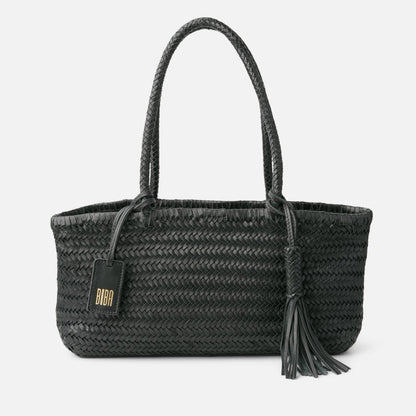 BIBA Perkins dark brown oversized leather crossbody bag