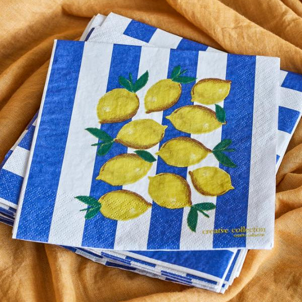 Limone Serviette, Multicolore pack de 20