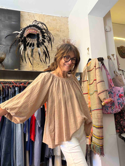 Blouse Madrid - black, sable, indigo