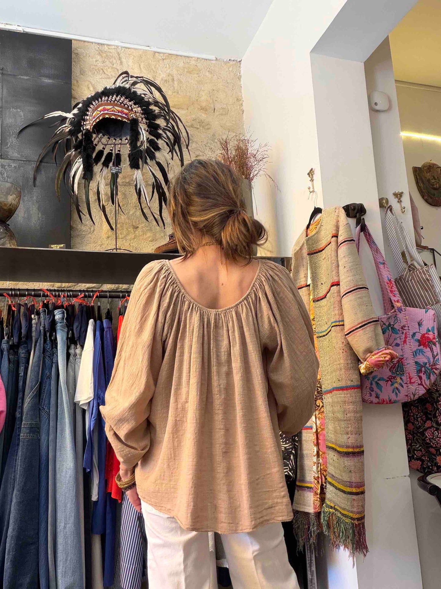 Blouse Madrid - black, sable, indigo