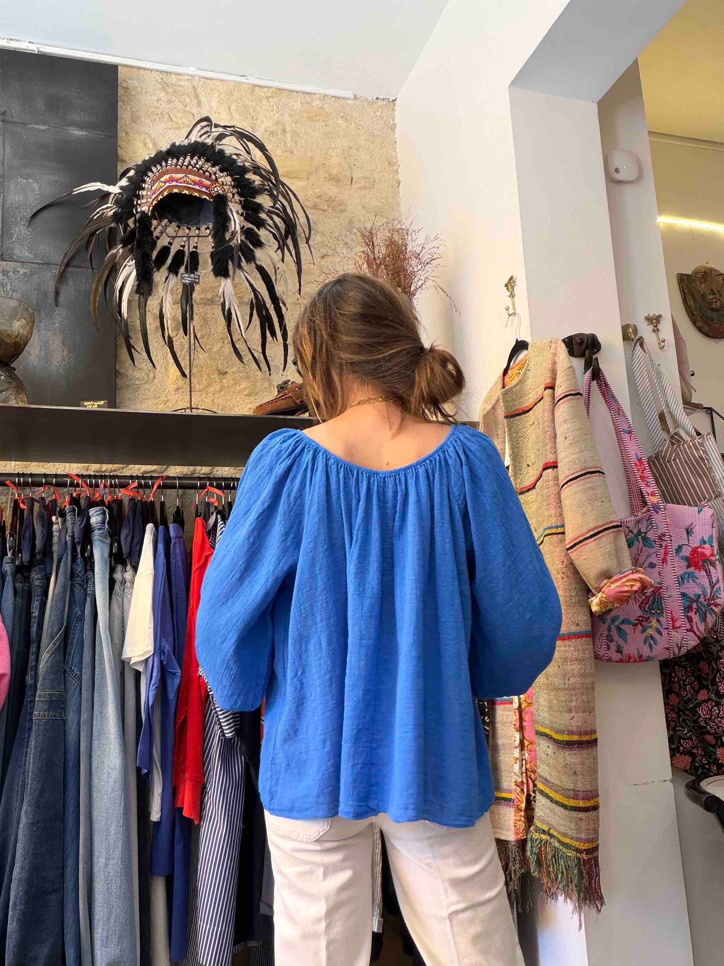 Blouse Madrid - black, sable, indigo
