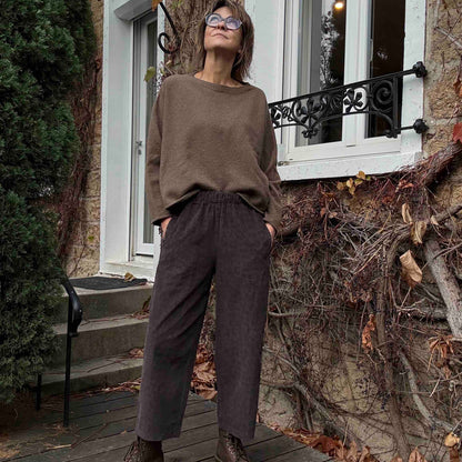 Pantalon Magic en velours Léo - chocolat ou gris