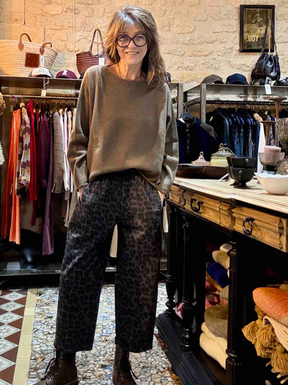 Pantalon Magic en coton épais léo gris