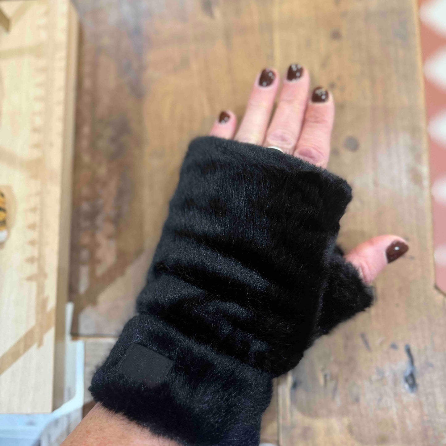 Mitaines en fausse fourrure Julie