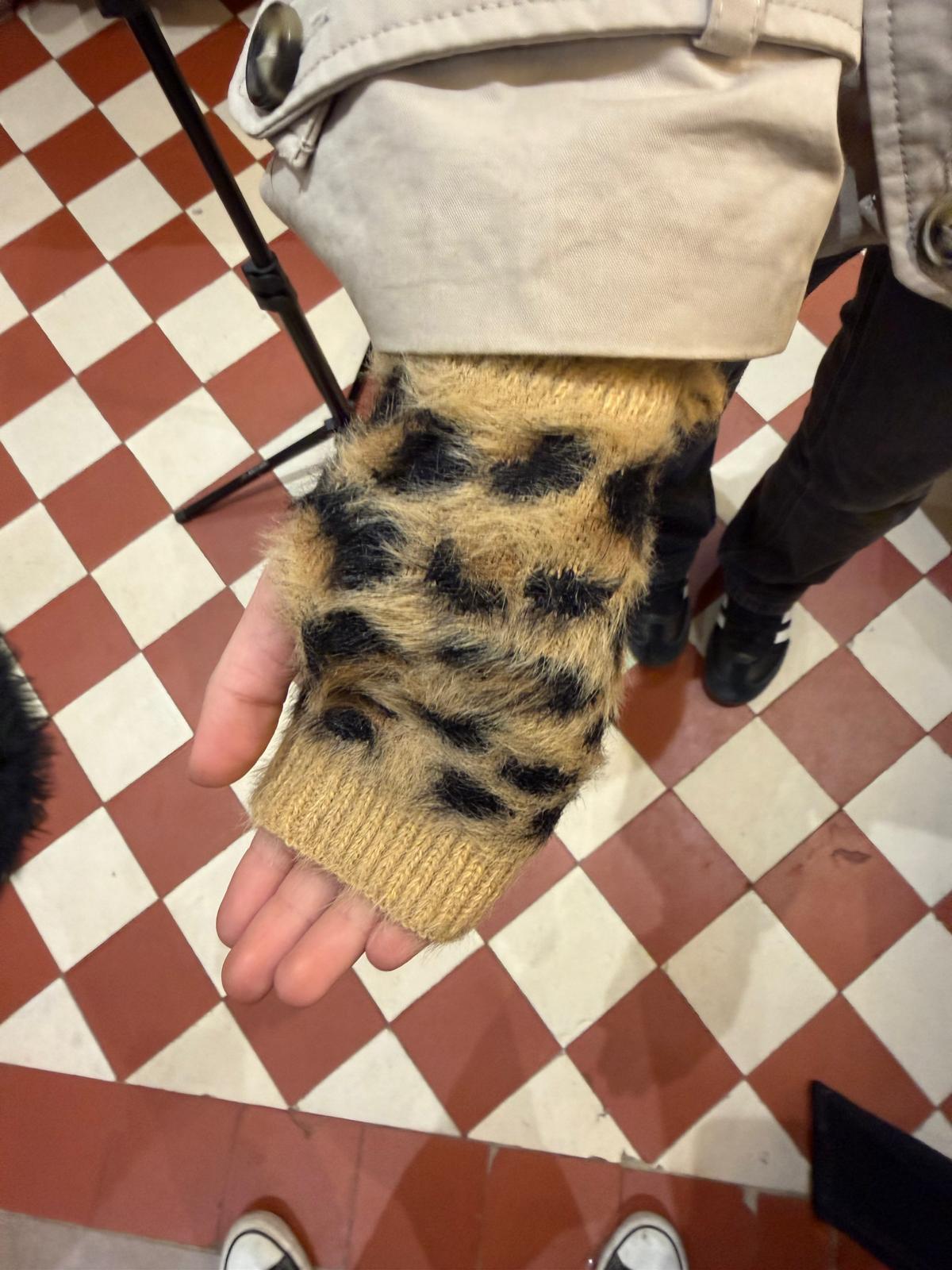 Leo knitted mittens - coffee