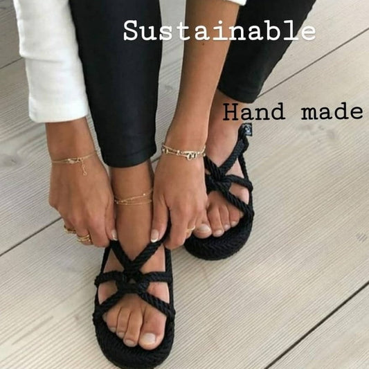 Moutain Momma black rope sandals - Nomadic State Of Mind