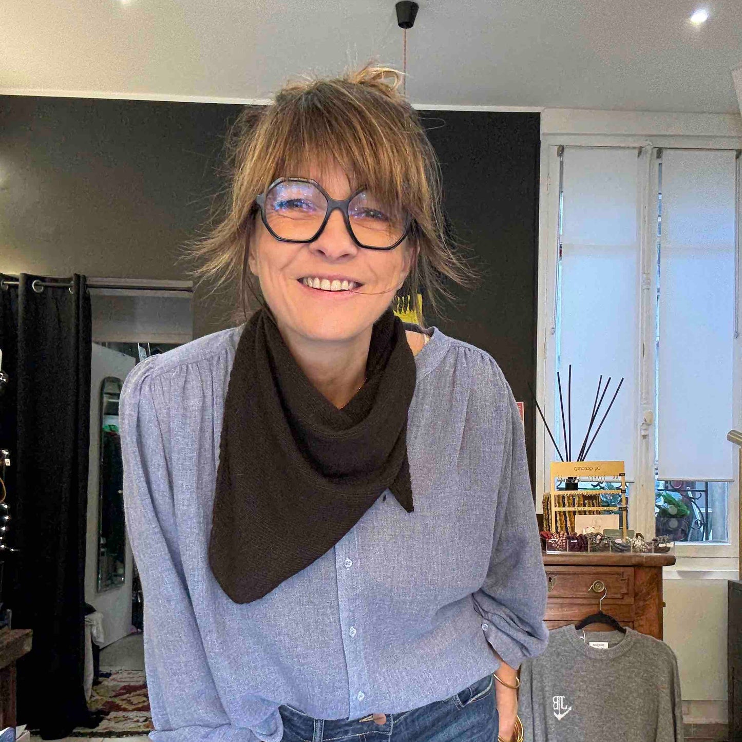 Petite écharpe triangle Olga laine et cachemire - 5 coloris