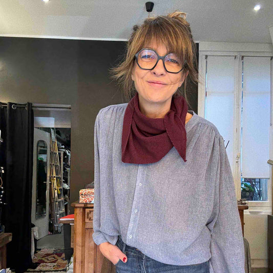 Small Eloise triangular scarf in wool and cashmere - 6 colors