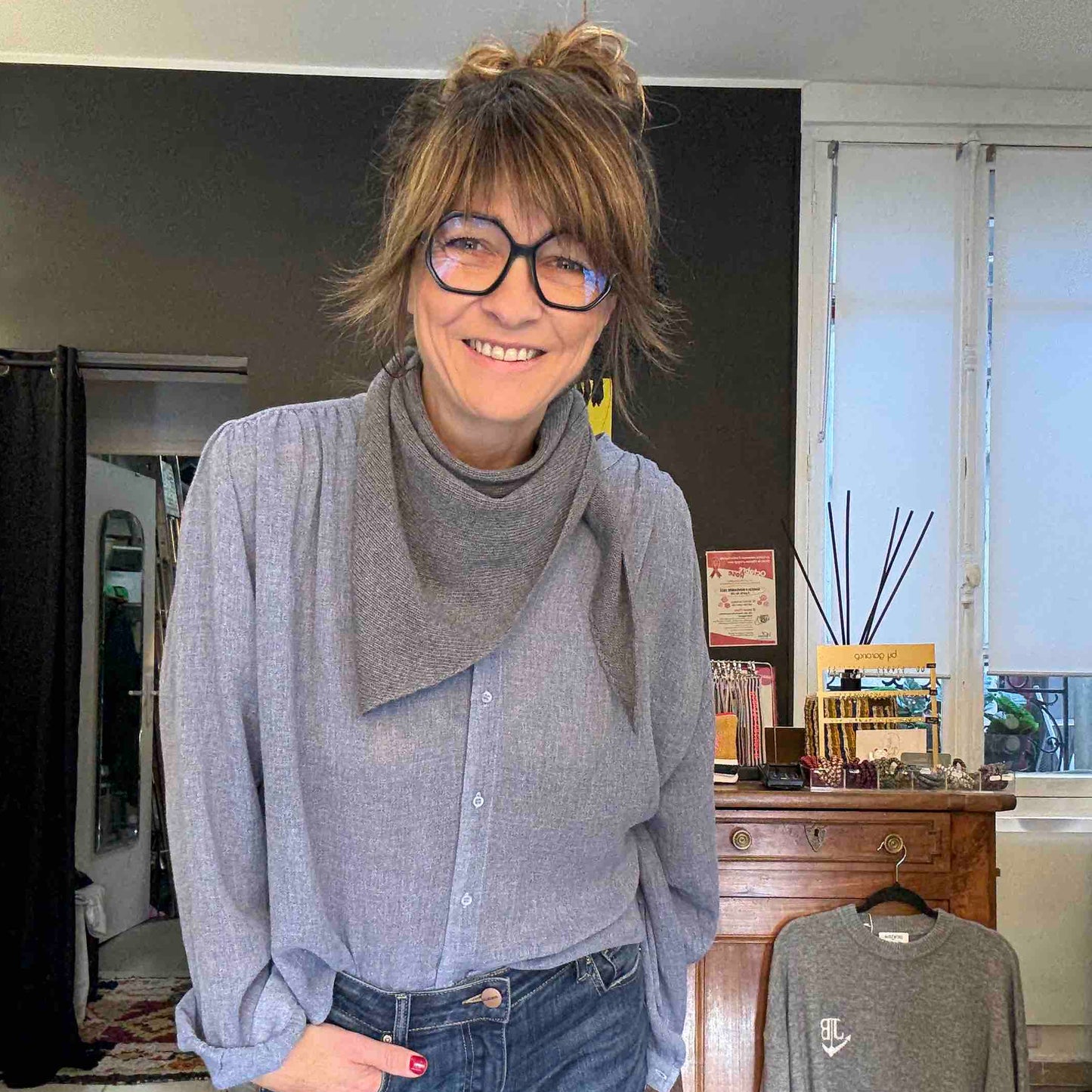 Petite écharpe triangle Olga laine et cachemire - 5 coloris