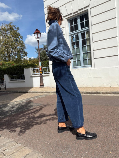 Pantalon barrel corduroy indigo - Hod Paris