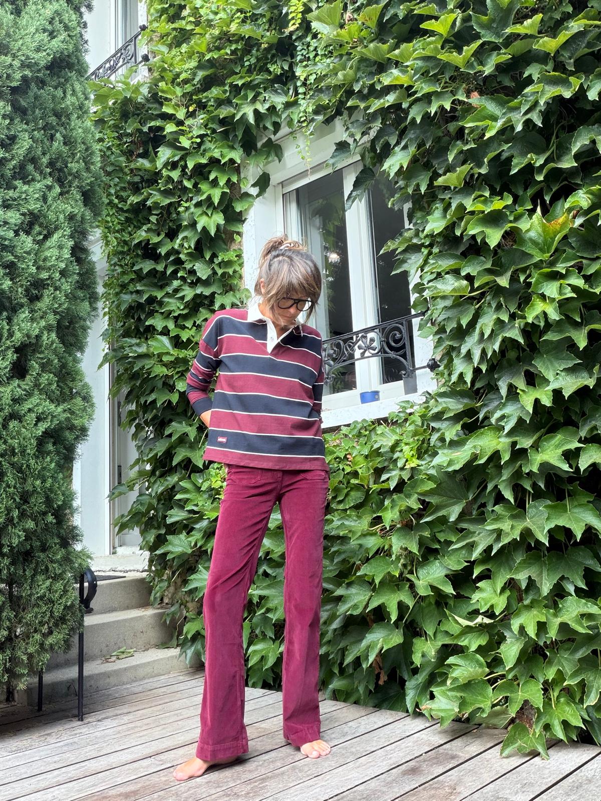 Pantalon velours Bastille Notting Hill cabernet - Jane blue