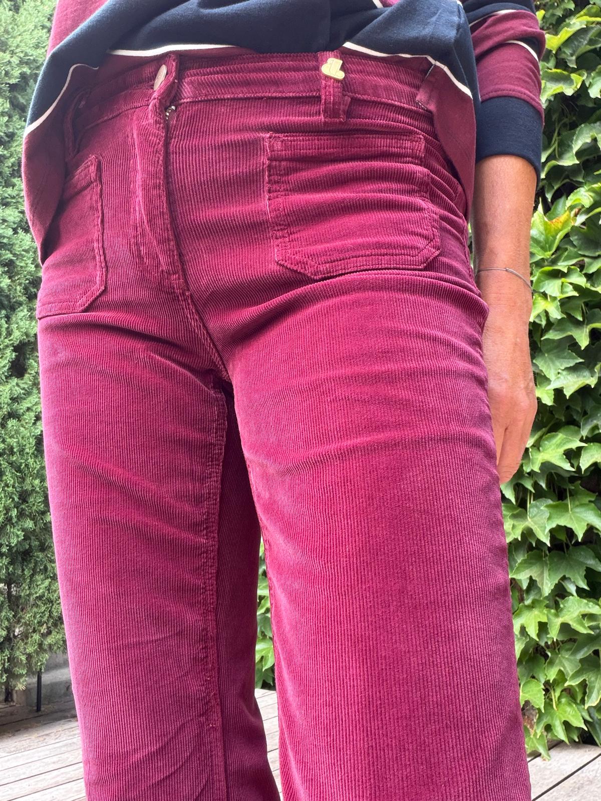 Pantalon velours Bastille Notting Hill cabernet - Jane blue