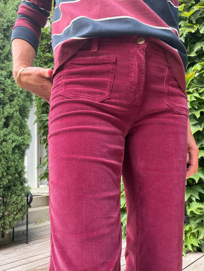 Pantalon velours Bastille Notting Hill cabernet - Jane blue